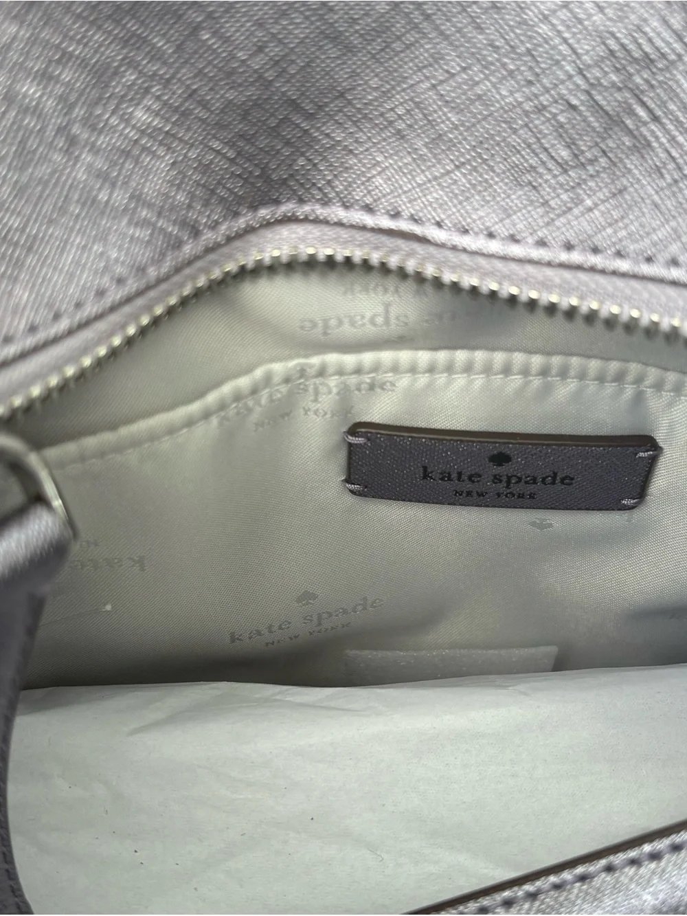 kate spade metallic lavender satchel with wallet BNWT
